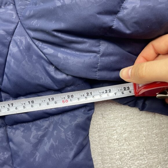 Columbia Catherine Creek Duck Down Feather Parka Jacket Wom Sz L Blue Floral AOP - Picture 7 of 14